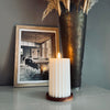 LED Räfflat blockljus - Vit 10 cm