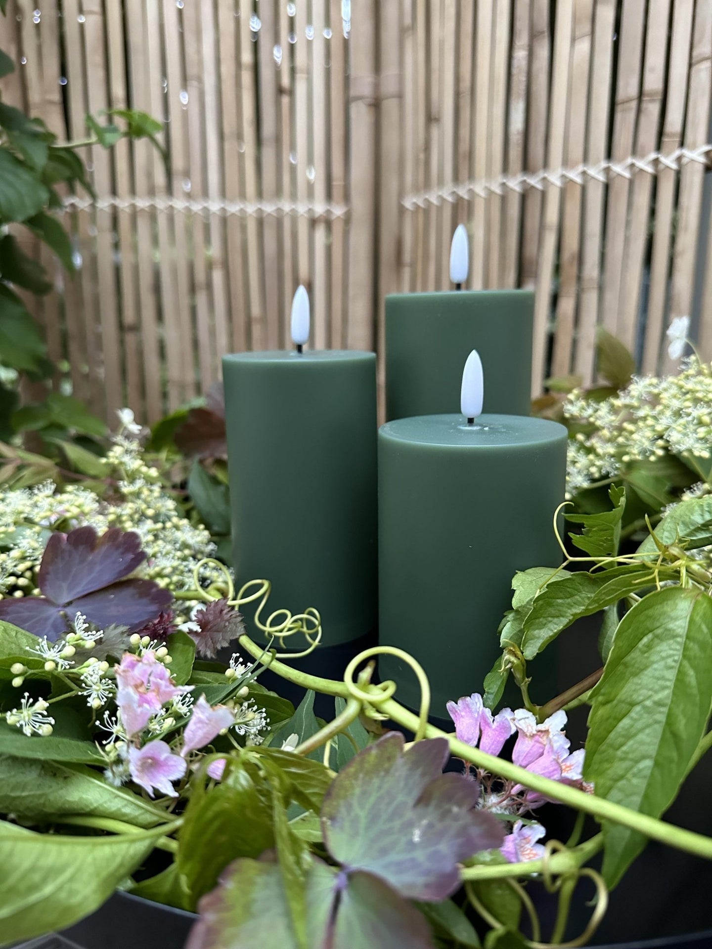 LED Udendørs Bloklys sæt af 3 stk – Grøn - VIAMAJA.DK