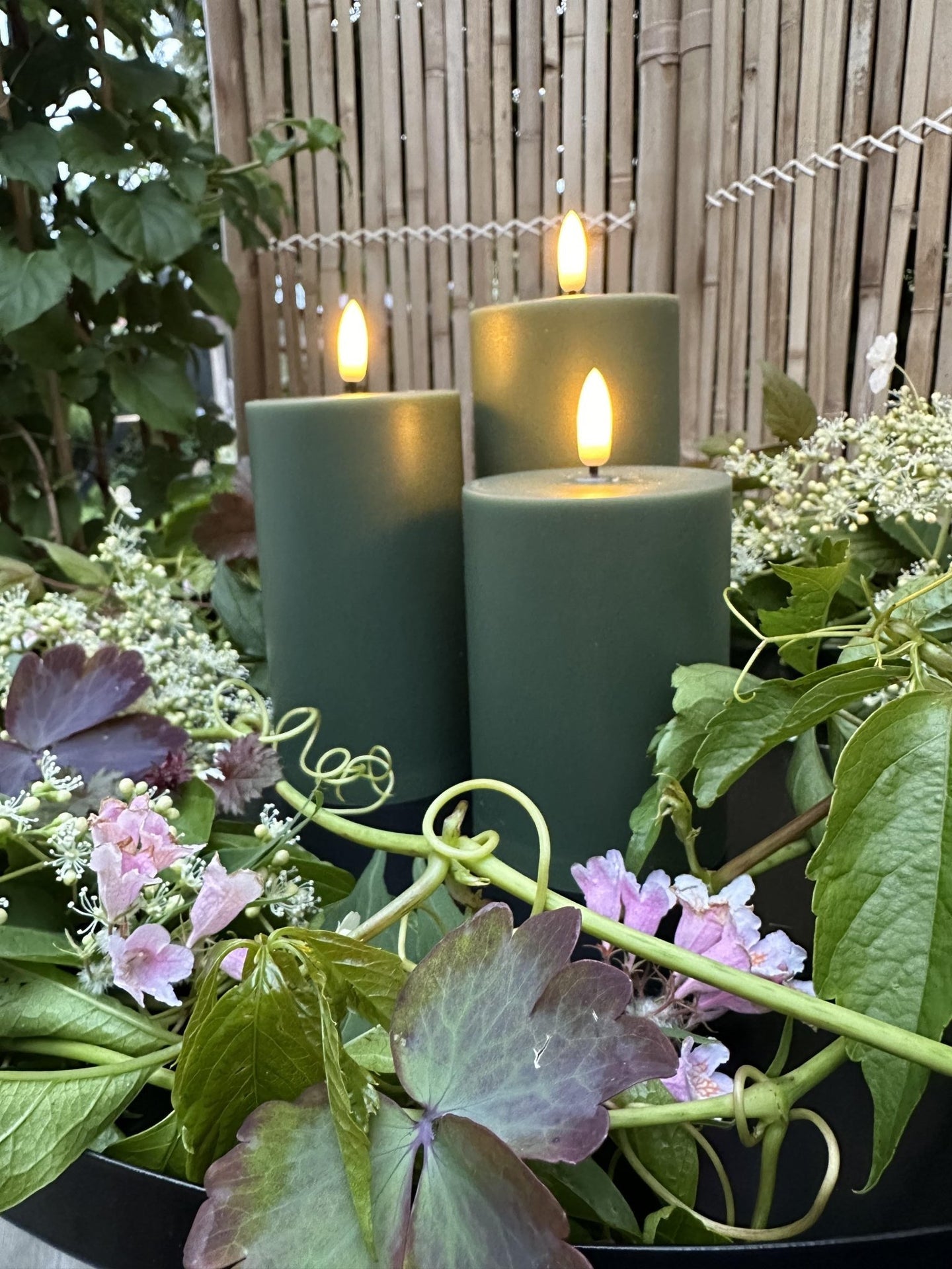 LED Udendørs Bloklys sæt af 3 stk – Grøn - VIAMAJA.DK