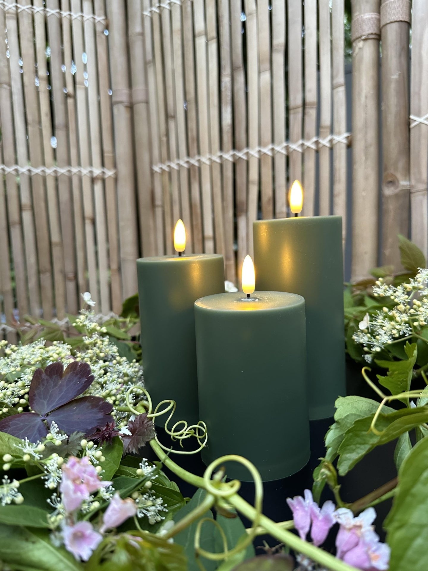 LED Udendørs Bloklys sæt af 3 stk – Grøn - VIAMAJA.DK