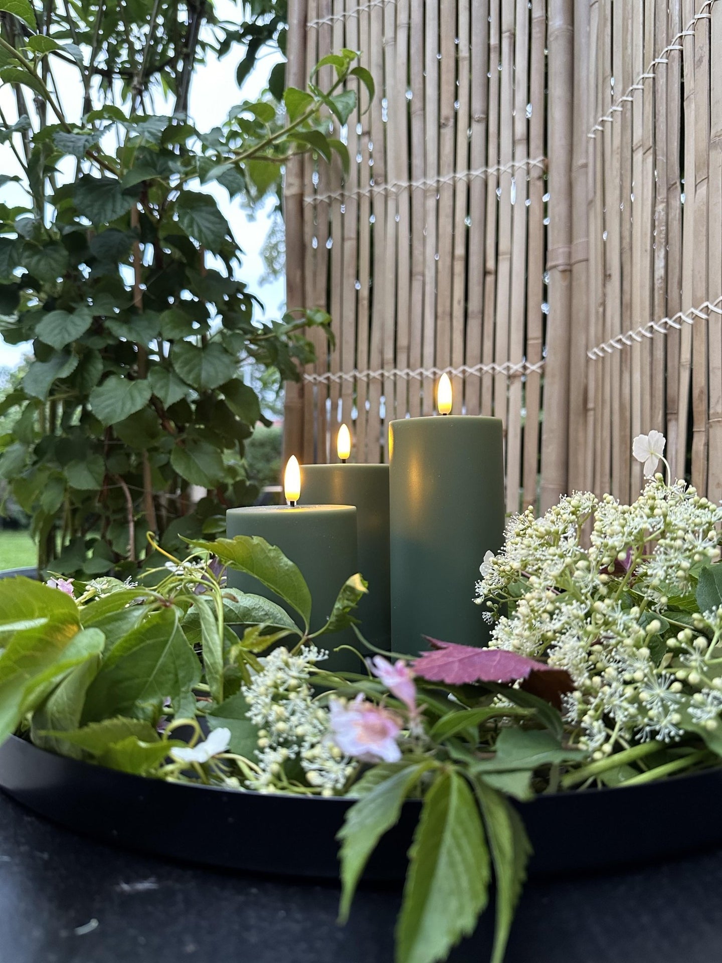 LED Udendørs Bloklys sæt af 3 stk – Grøn - VIAMAJA.DK