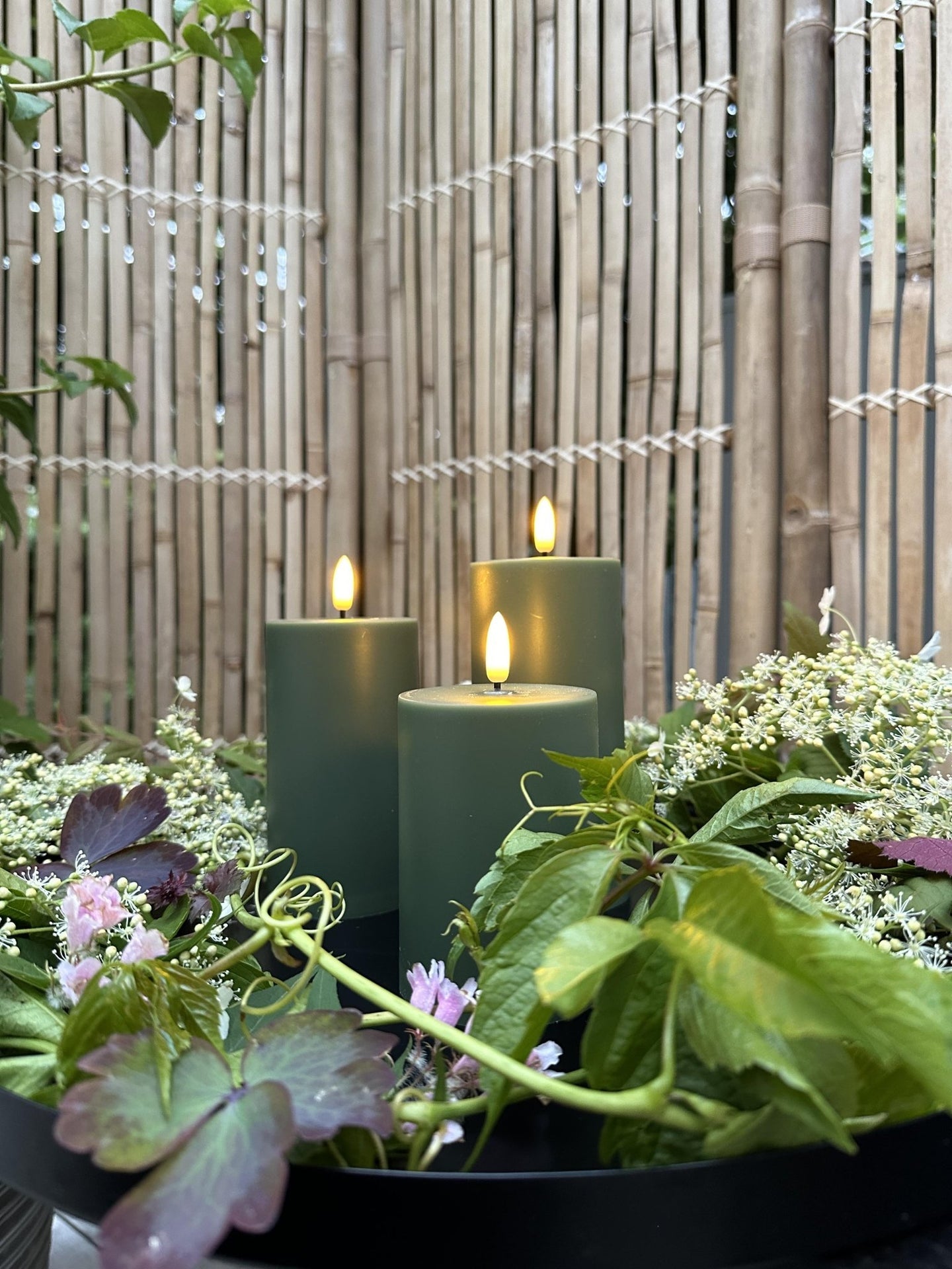 LED Udendørs Bloklys sæt af 3 stk – Grøn - VIAMAJA.DK