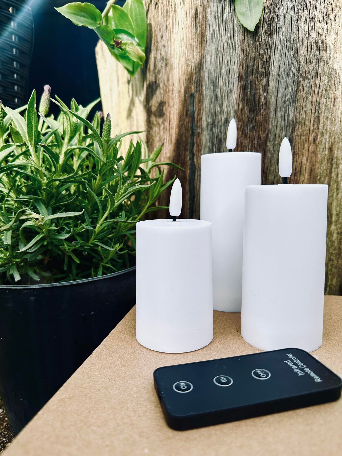 LED Udendørs Bloklys Sæt af 3 stk - Hvid - VIAMAJA.DK