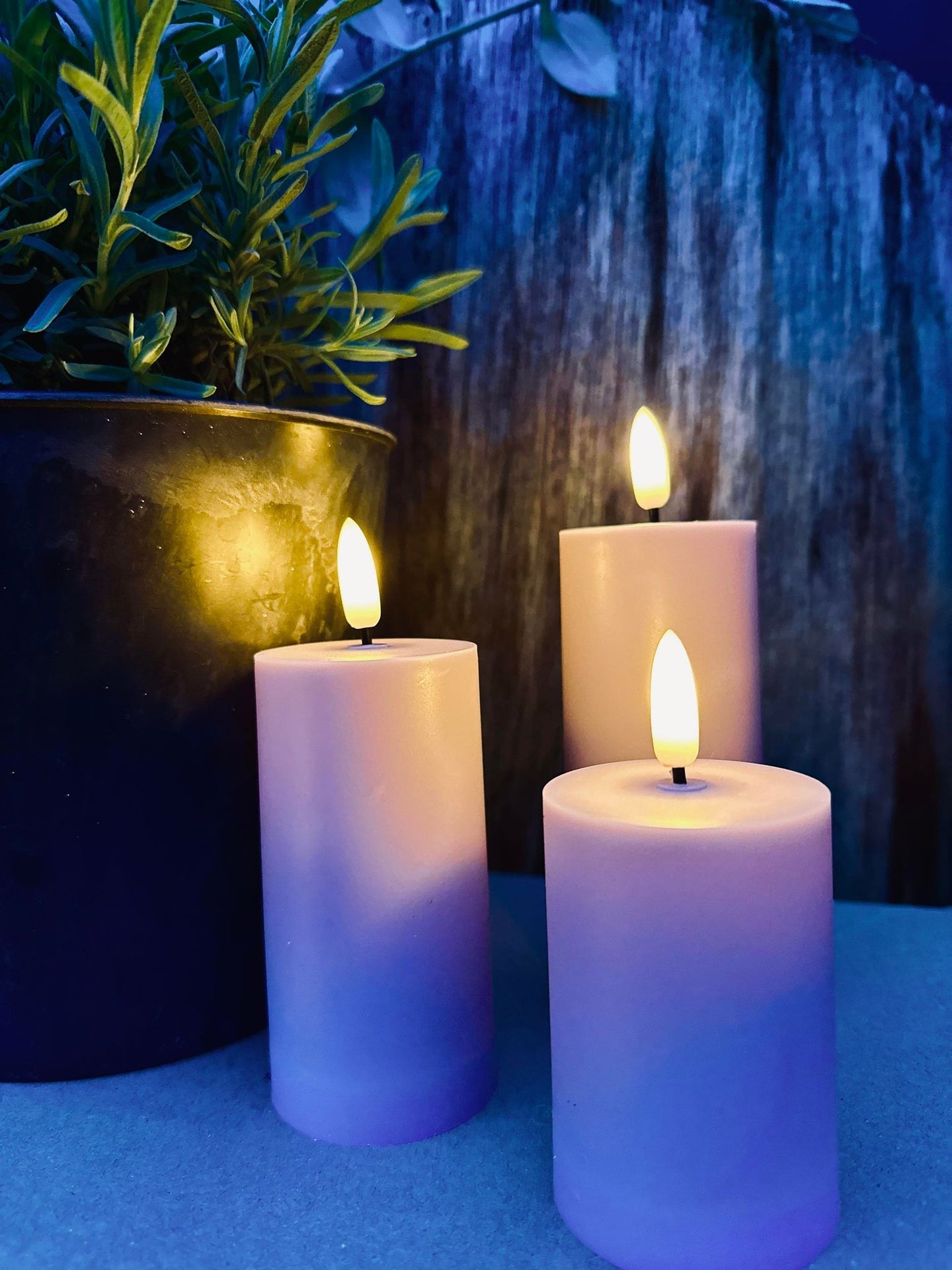 LED Udendørs Bloklys sæt af 3 stk - Rosa - VIAMAJA.DK