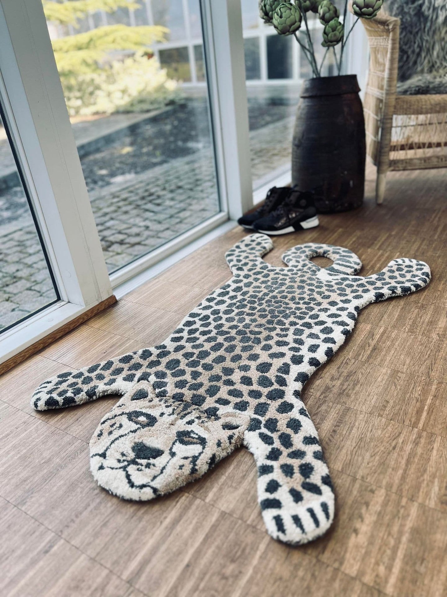 LEORPARD TÆPPE I ULD - 68X113CM - VIAMAJA.DK