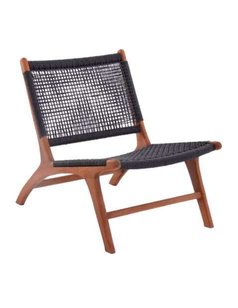 Loungestol sort / teak - VIAMAJA.DK