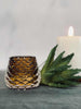 Ljusstake glas kotte - Brun
