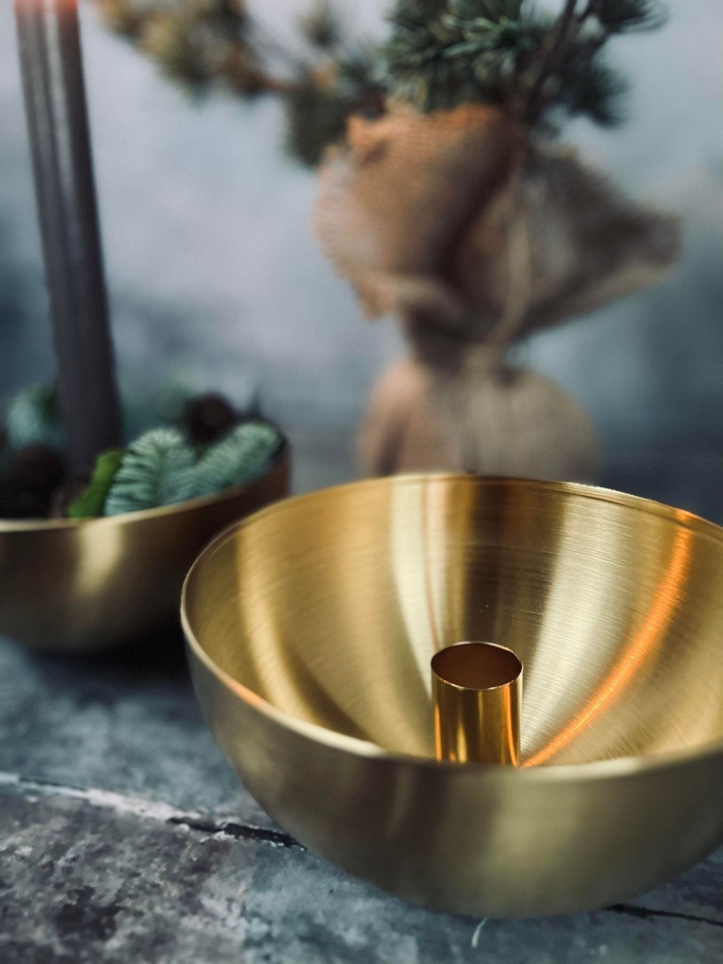 Lysestage - Gold Bowl - VIAMAJA.DK