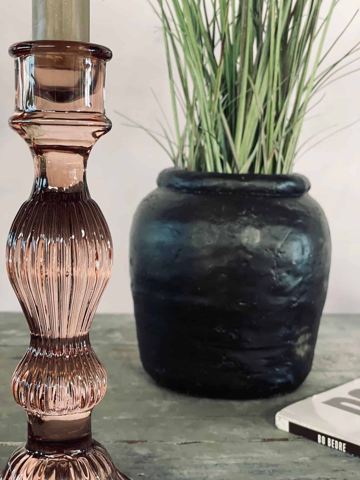 Lysestage i glas – Stor - VIAMAJA.DK