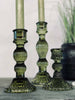 Ljusstake i grönt glas – Stor