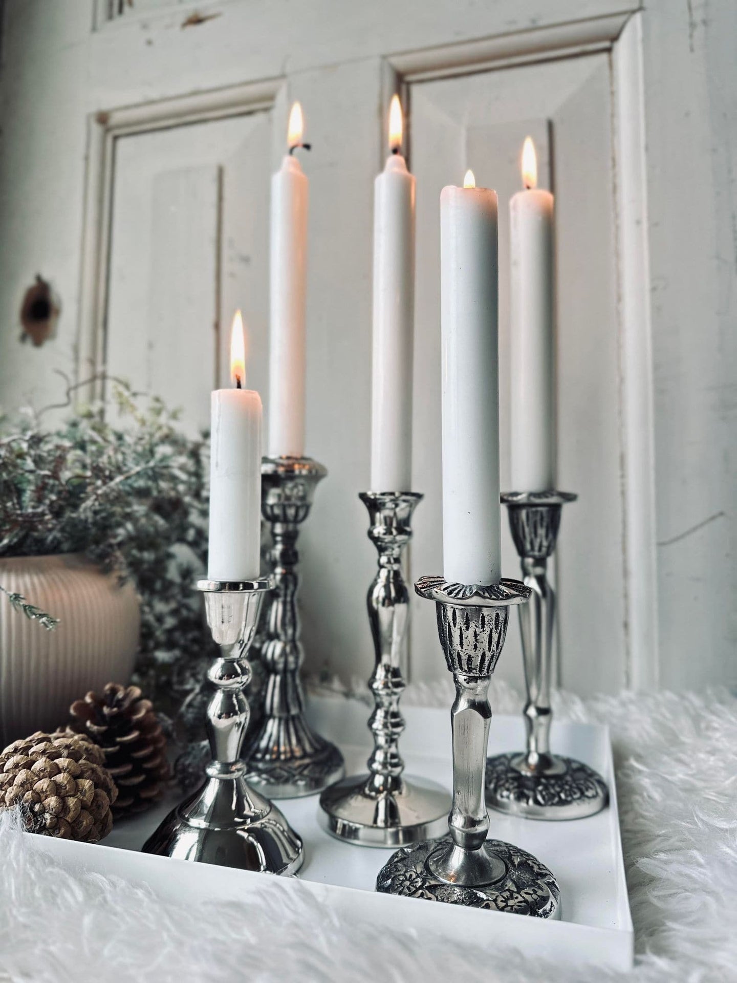 Lysestage Silver 11cm - VIAMAJA.DK