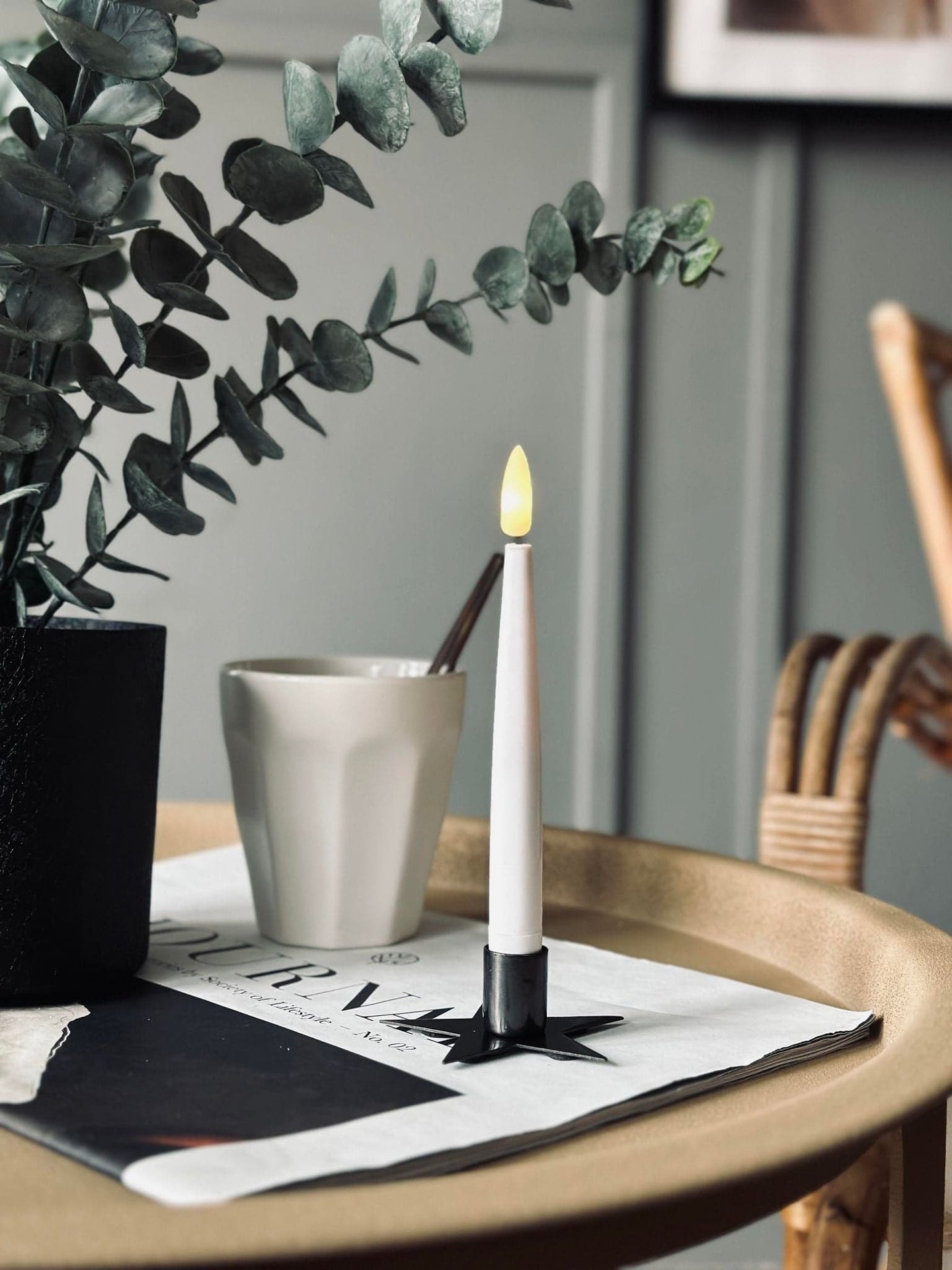 Lysestage Stjerne Sort – Kertelys - VIAMAJA.DK