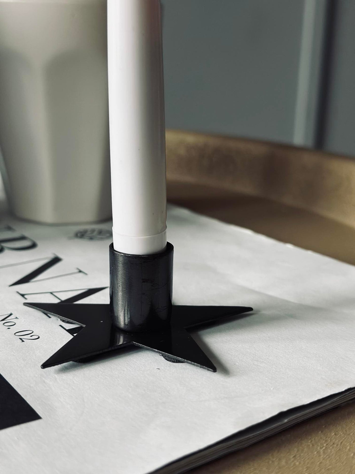 Lysestage Stjerne Sort – Kertelys - VIAMAJA.DK