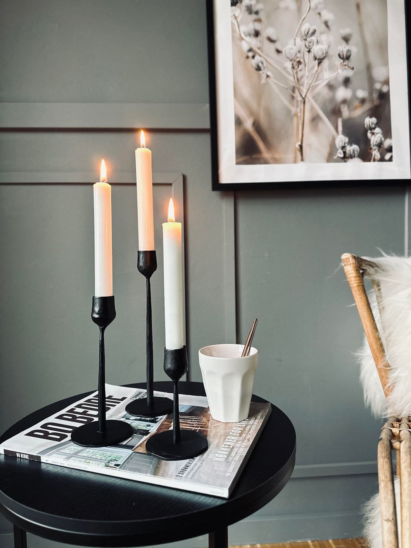 Lysestage – Støbejern 12cm - VIAMAJA.DK