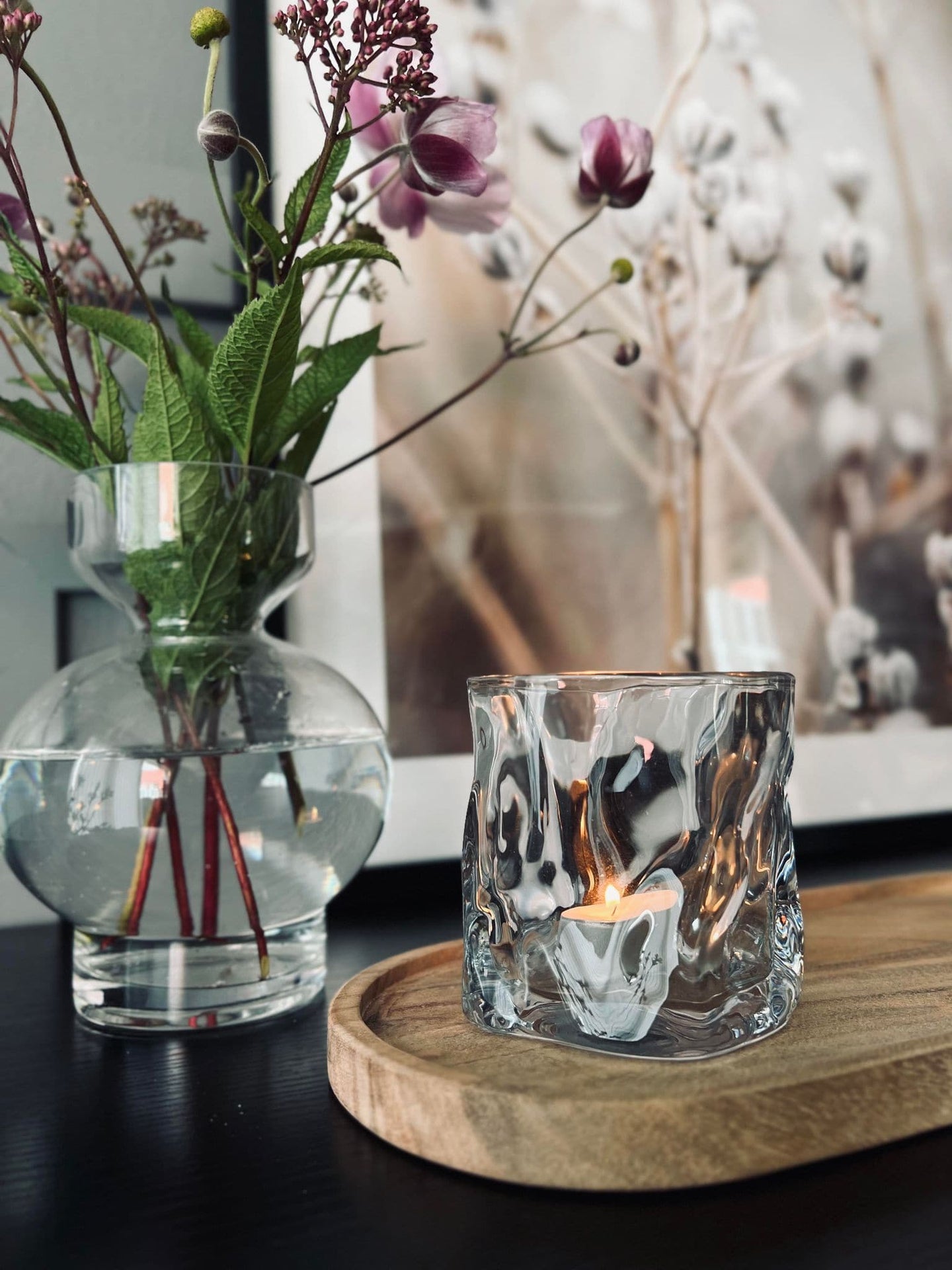 Lysestage til fyrfad - Klar glas - VIAMAJA.DK