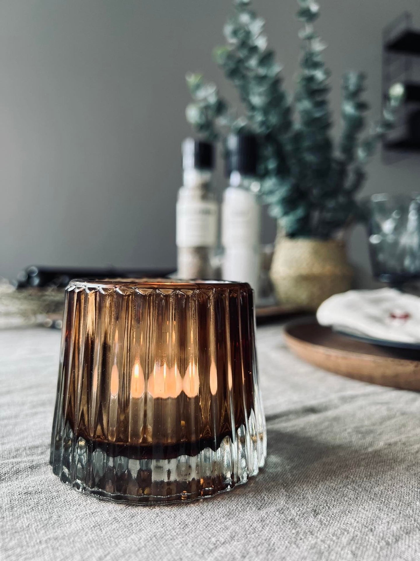 Lysestage til fyrfadslys - Dark brown - VIAMAJA.DK