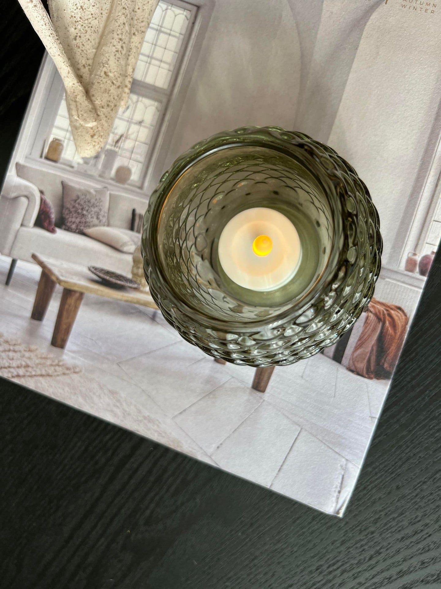 Lysestage til fyrfadslys - Grøn kogle xl - VIAMAJA.DK