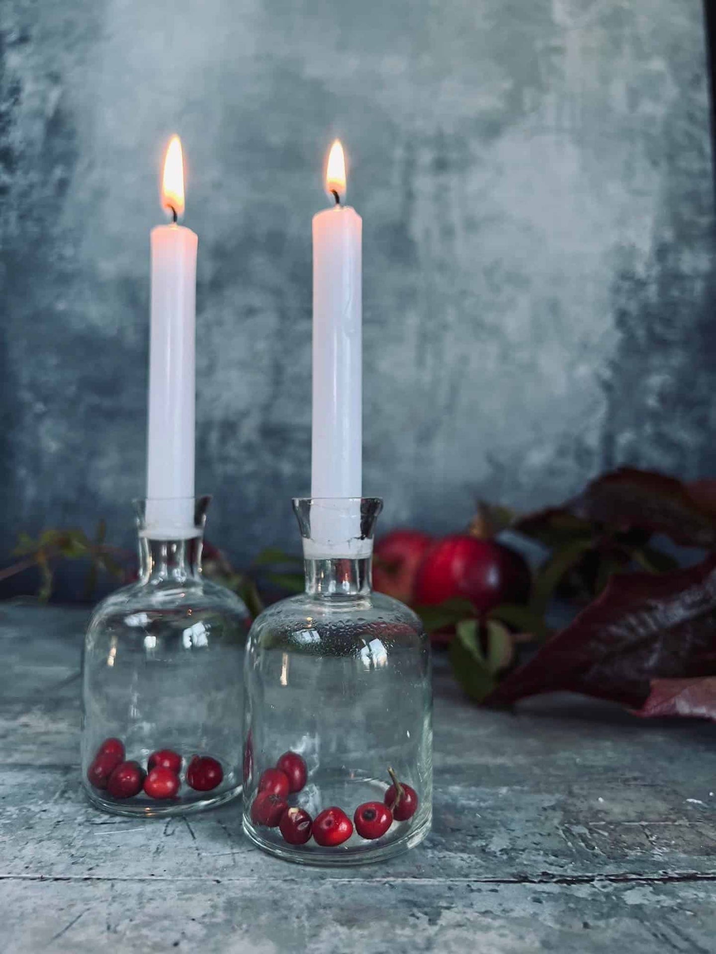 Lysestage til kertelys - glas - VIAMAJA.DK