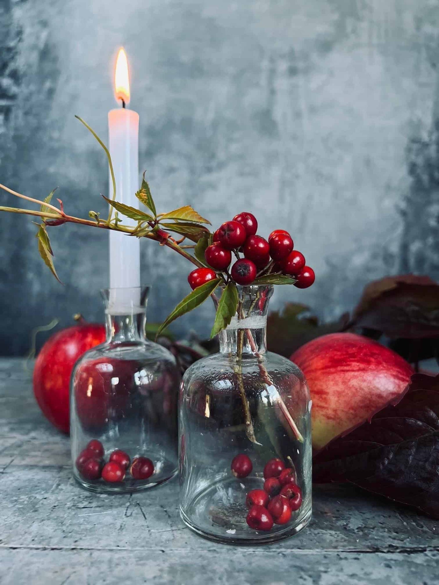 Lysestage til kertelys - glas - VIAMAJA.DK