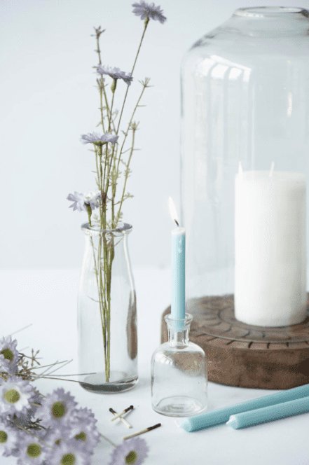 Lysestage til kertelys - glas - VIAMAJA.DK