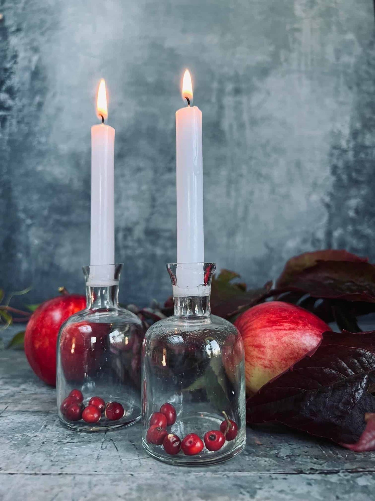 Lysestage til kertelys - glas - VIAMAJA.DK