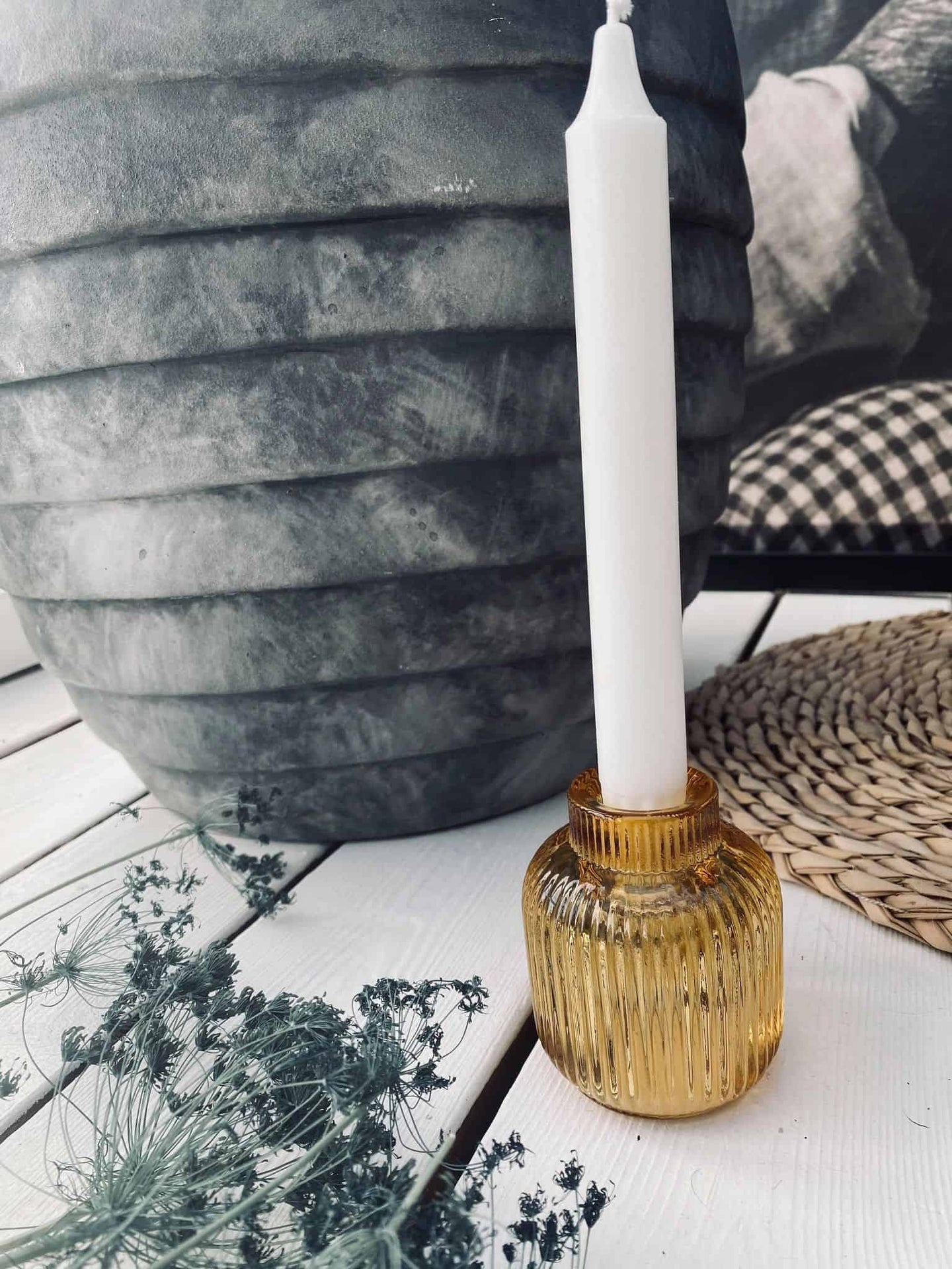 Lysestage - vendbar glas - Amber - VIAMAJA.DK