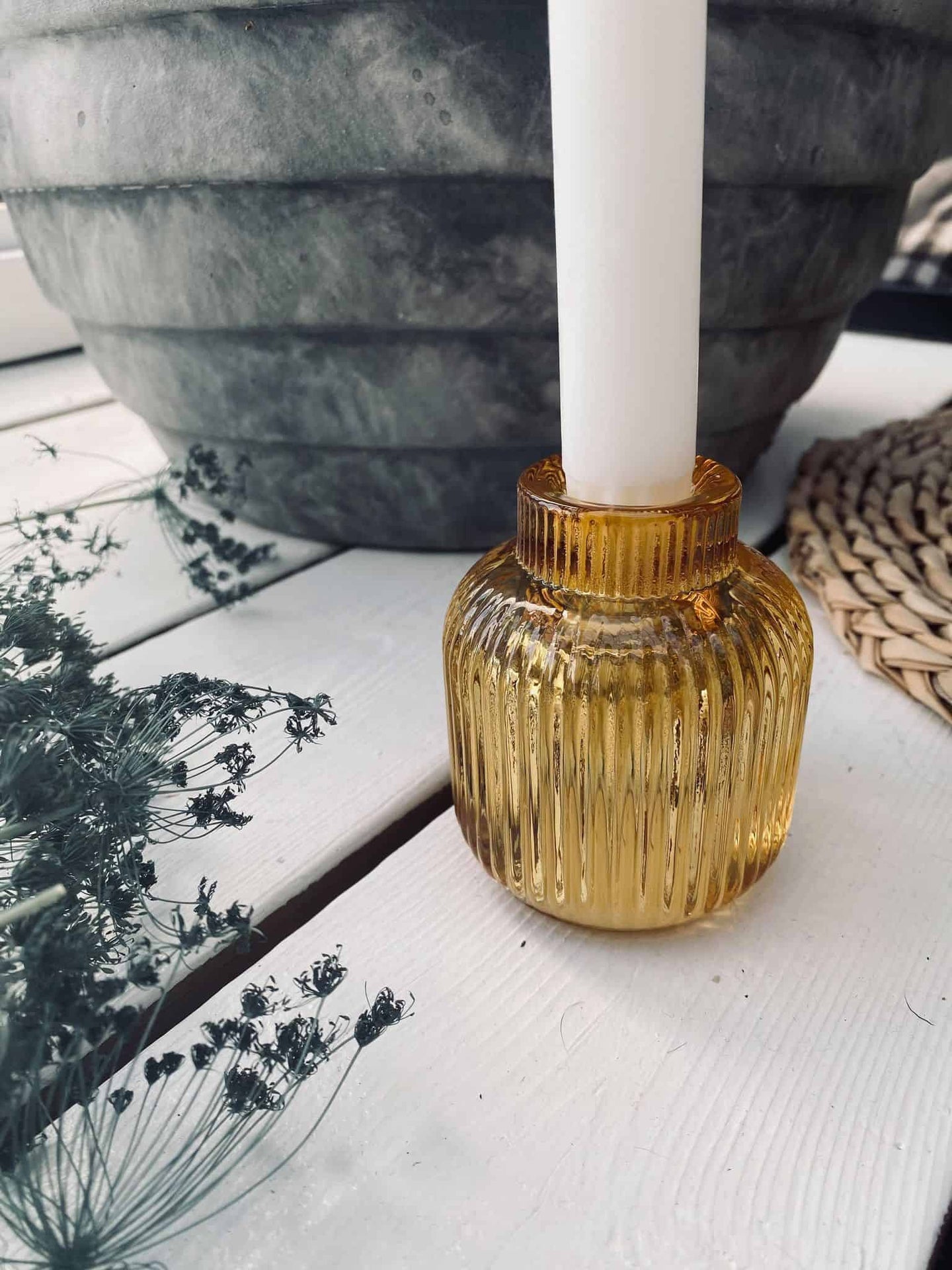 Lysestage - vendbar glas - Amber - VIAMAJA.DK