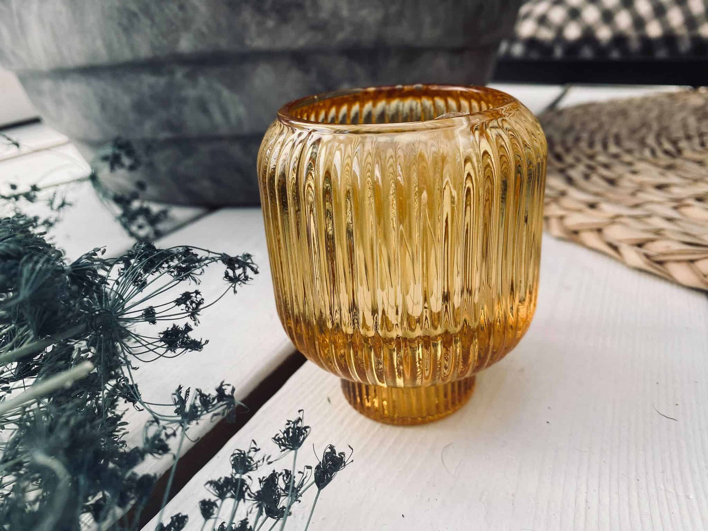 Lysestage - vendbar glas - Amber - VIAMAJA.DK