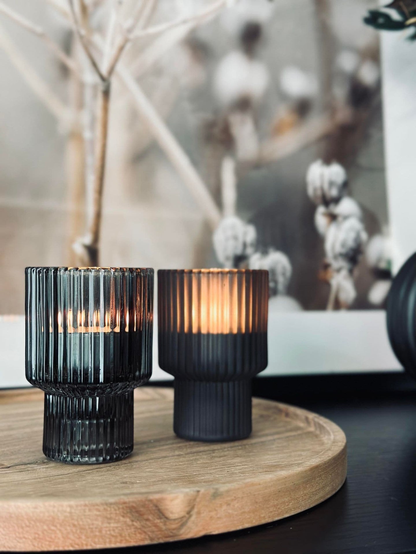 Lysestage vendbar glas - Black Mix - VIAMAJA.DK