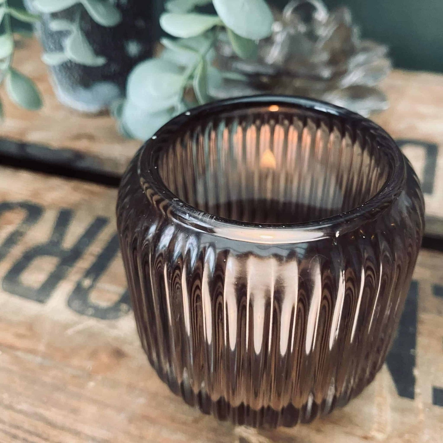 Lysestage / Vendbar røgfarvet glas - VIAMAJA.DK