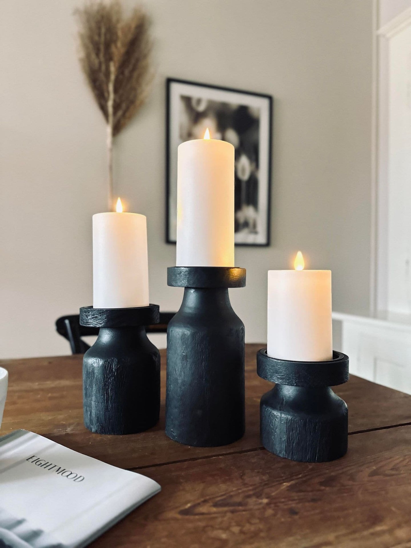 Lysestage wood til bloklys 20cm - VIAMAJA.DK