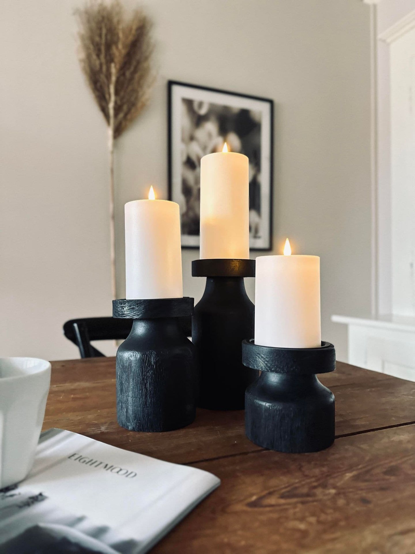 Lysestage wood til bloklys 20cm - VIAMAJA.DK