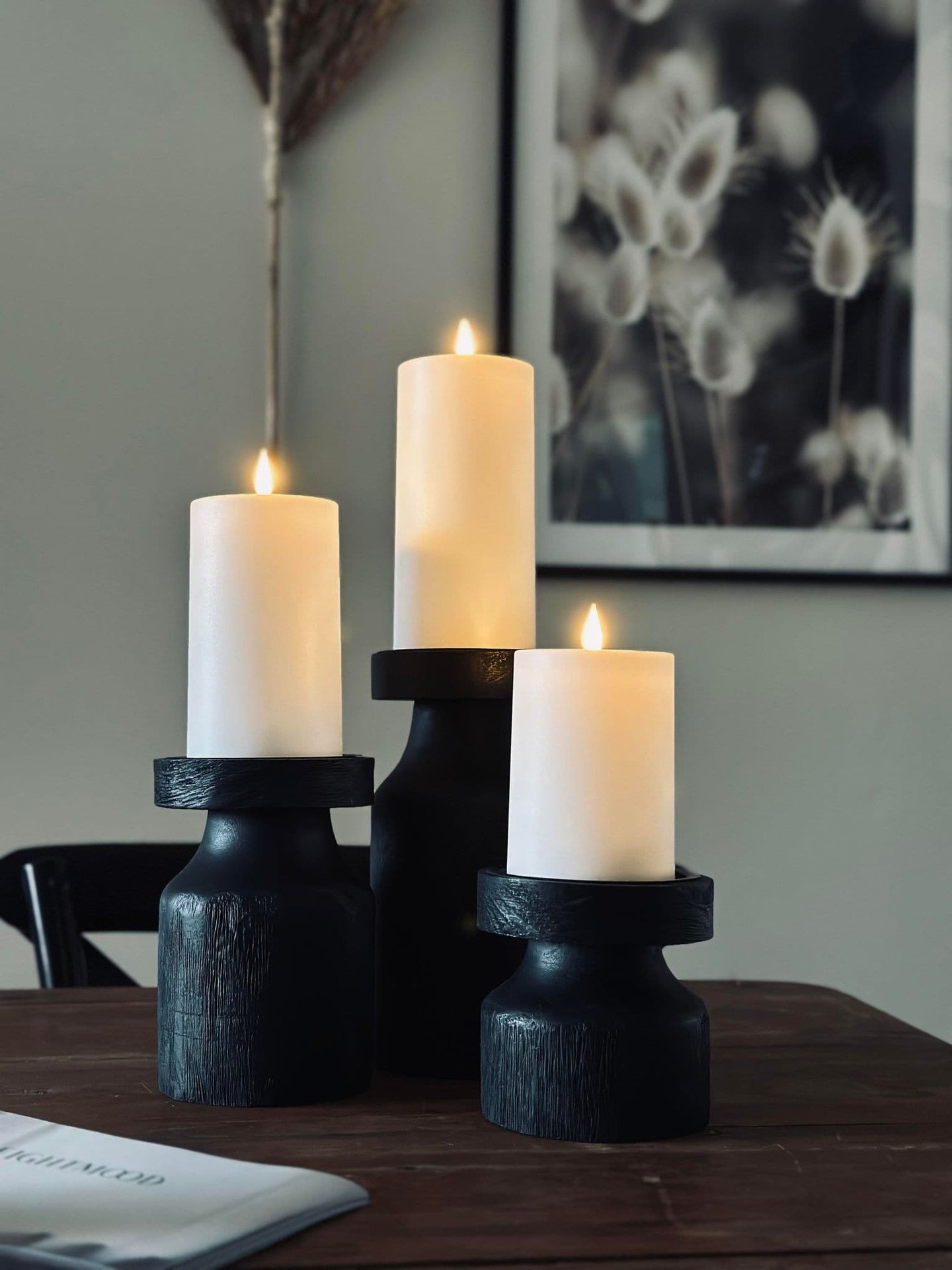 Lysestage wood til bloklys 20cm - VIAMAJA.DK