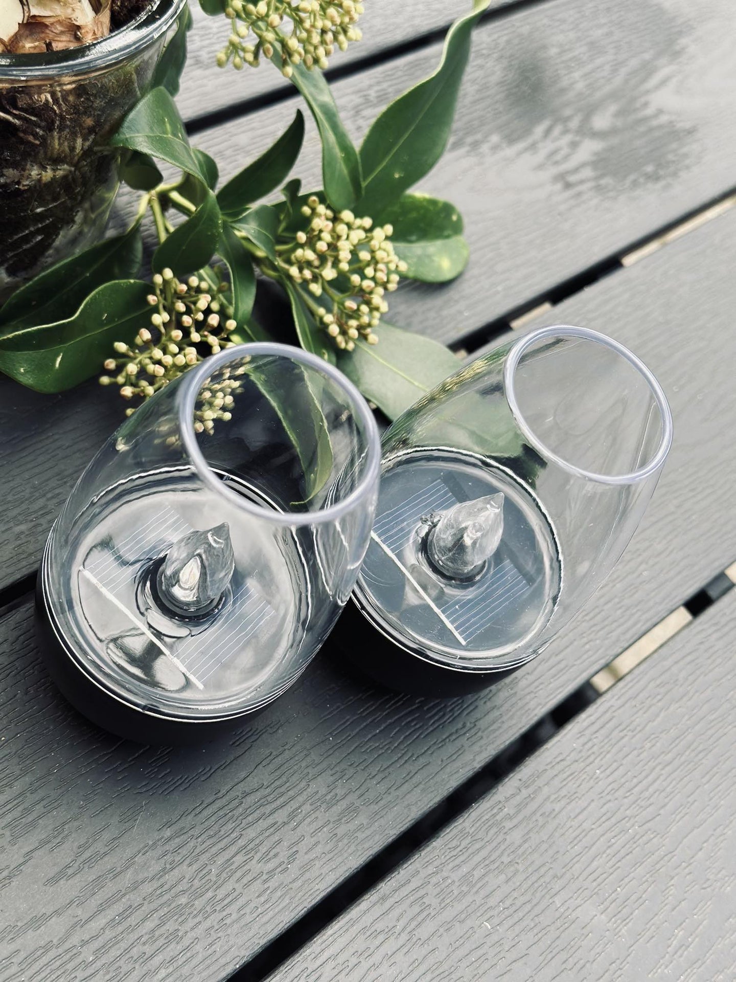 Lysestager med solar – Sæt med 2 stk - VIAMAJA.DK