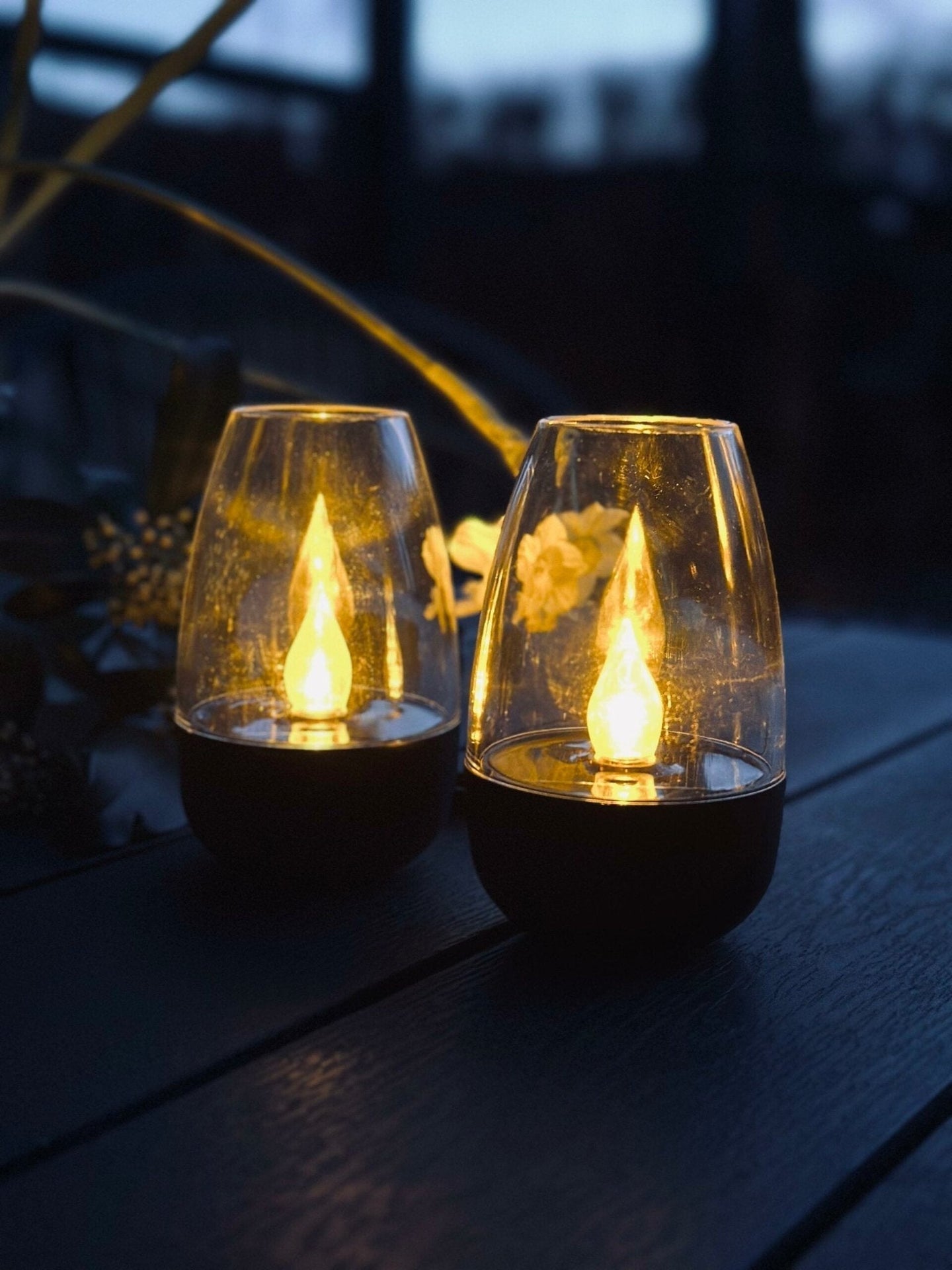 Lysestager med solar – Sæt med 2 stk - VIAMAJA.DK