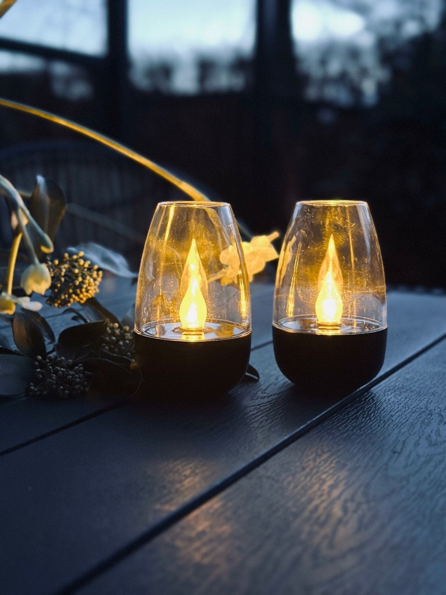 Lysestager med solar – Sæt med 2 stk - VIAMAJA.DK