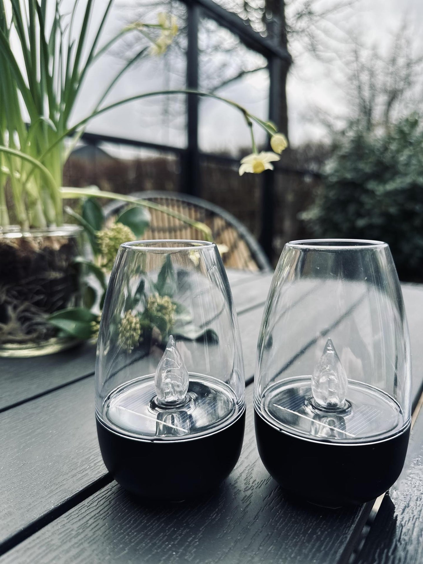 Lysestager med solar – Sæt med 2 stk - VIAMAJA.DK