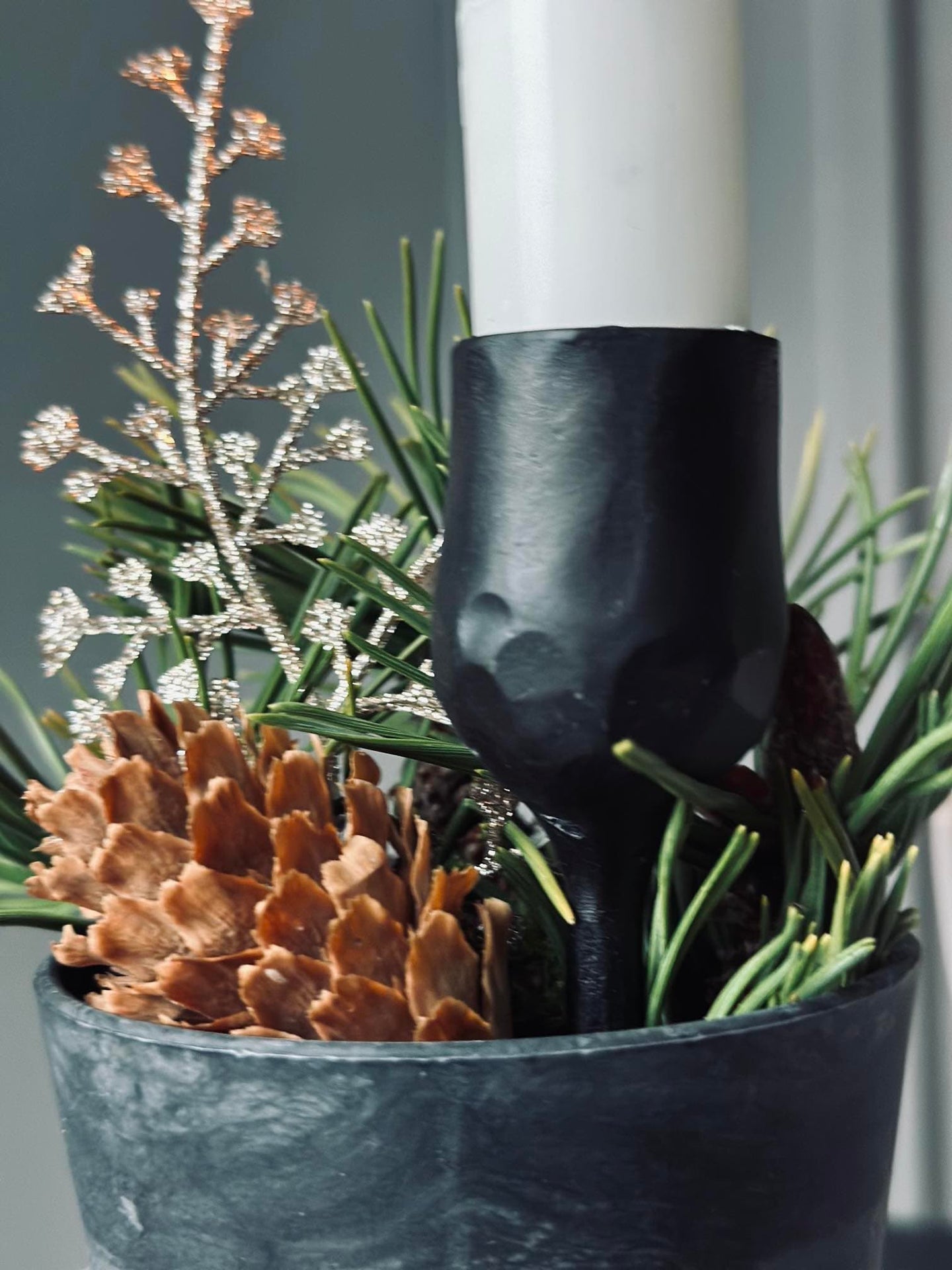 Lysholder med spyd - 13 cm  - VIAMAJA.DK