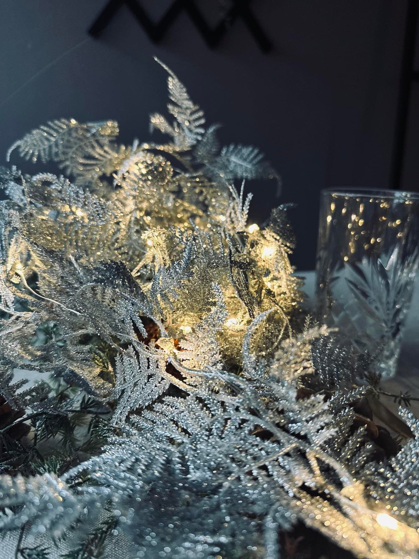 Lyskæde LED SØLV med glimmer - VIAMAJA.DK