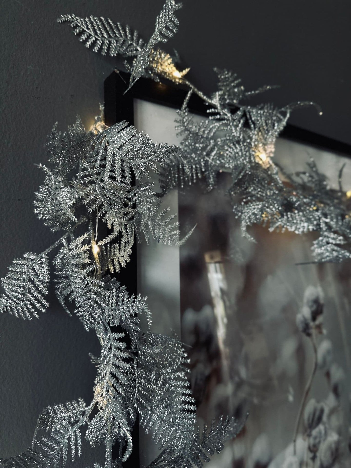 Lyskæde LED SØLV med glimmer - VIAMAJA.DK