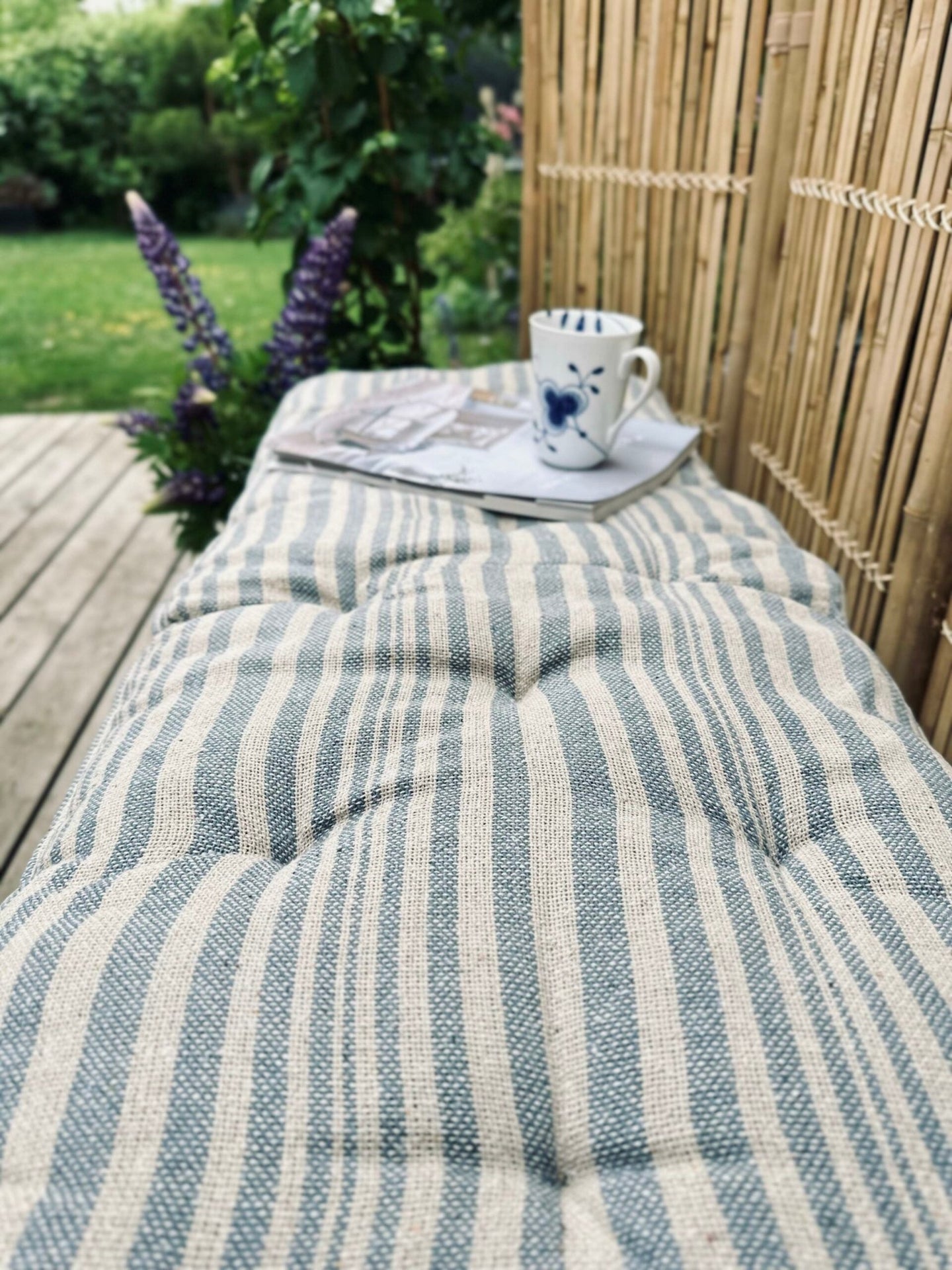 Madrashynde SKAGEN – 45×120 blå/natur - VIAMAJA.DK