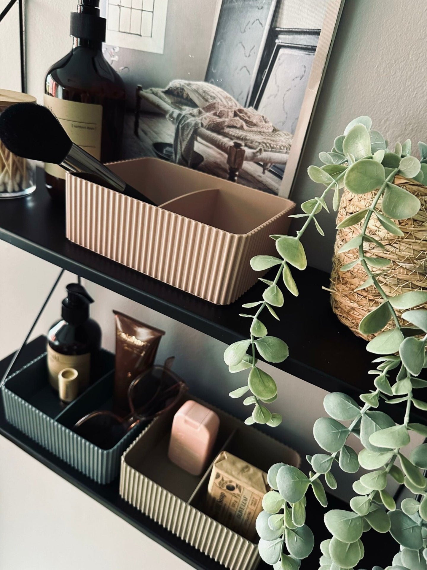 Makeup organiser med opdeling – Rosa - VIAMAJA.DK