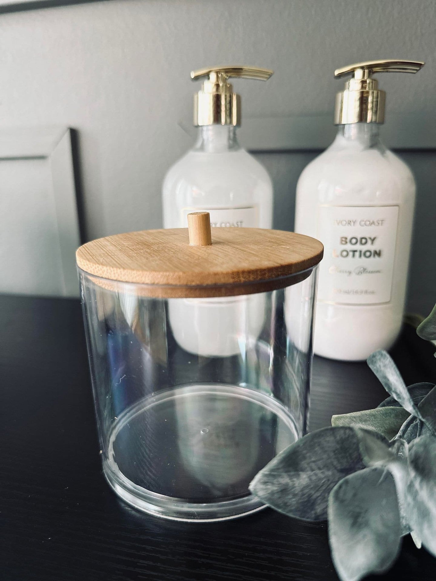 Makeup organizer - Akryl og bambus - VIAMAJA.DK