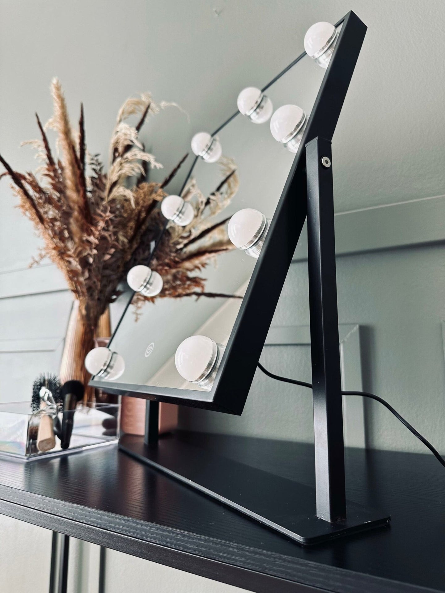 Makeup spejl med lys - Black - VIAMAJA.DK