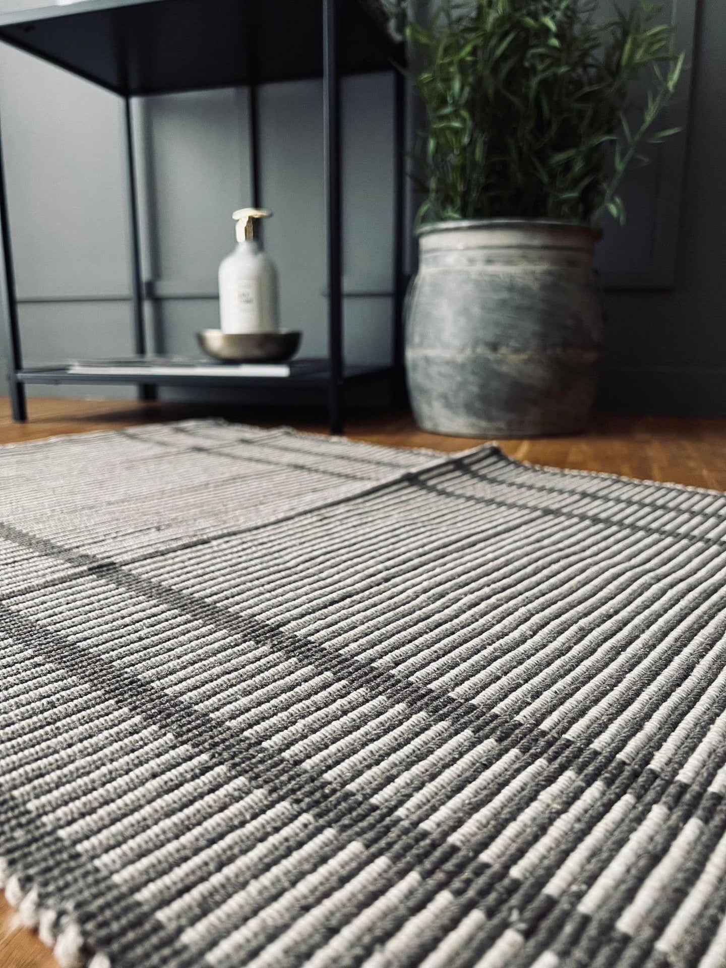 Måtte Recycling Beige strib - 50x80 - VIAMAJA.DK