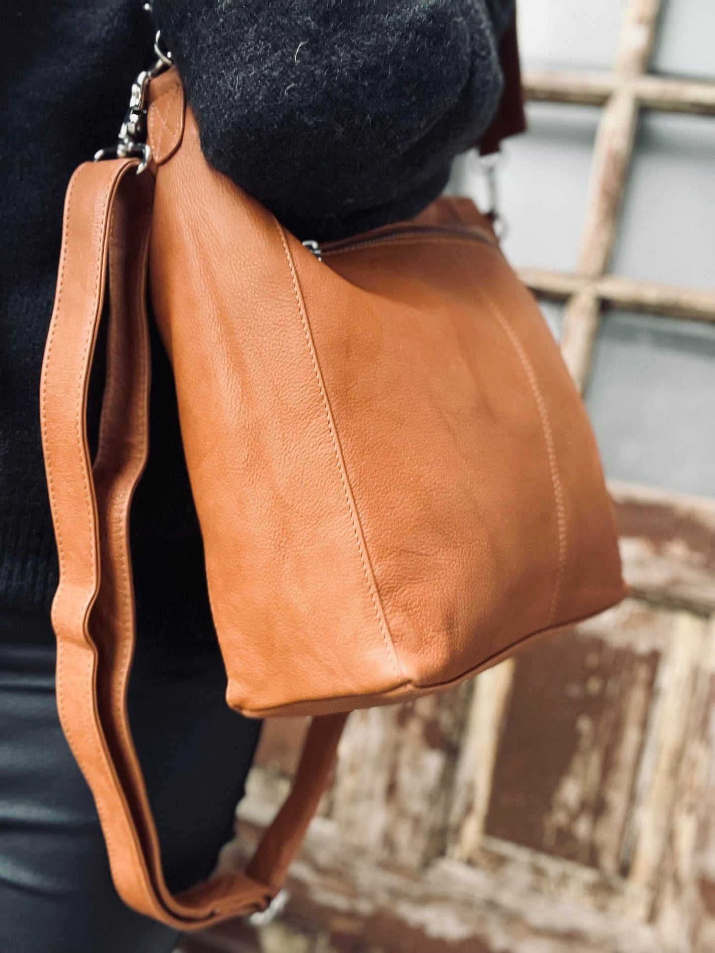Medium taske - BICA Cognac - VIAMAJA.DK