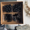 Mix-låda med kartnålar, push-pins, gem m.m. - Svart
