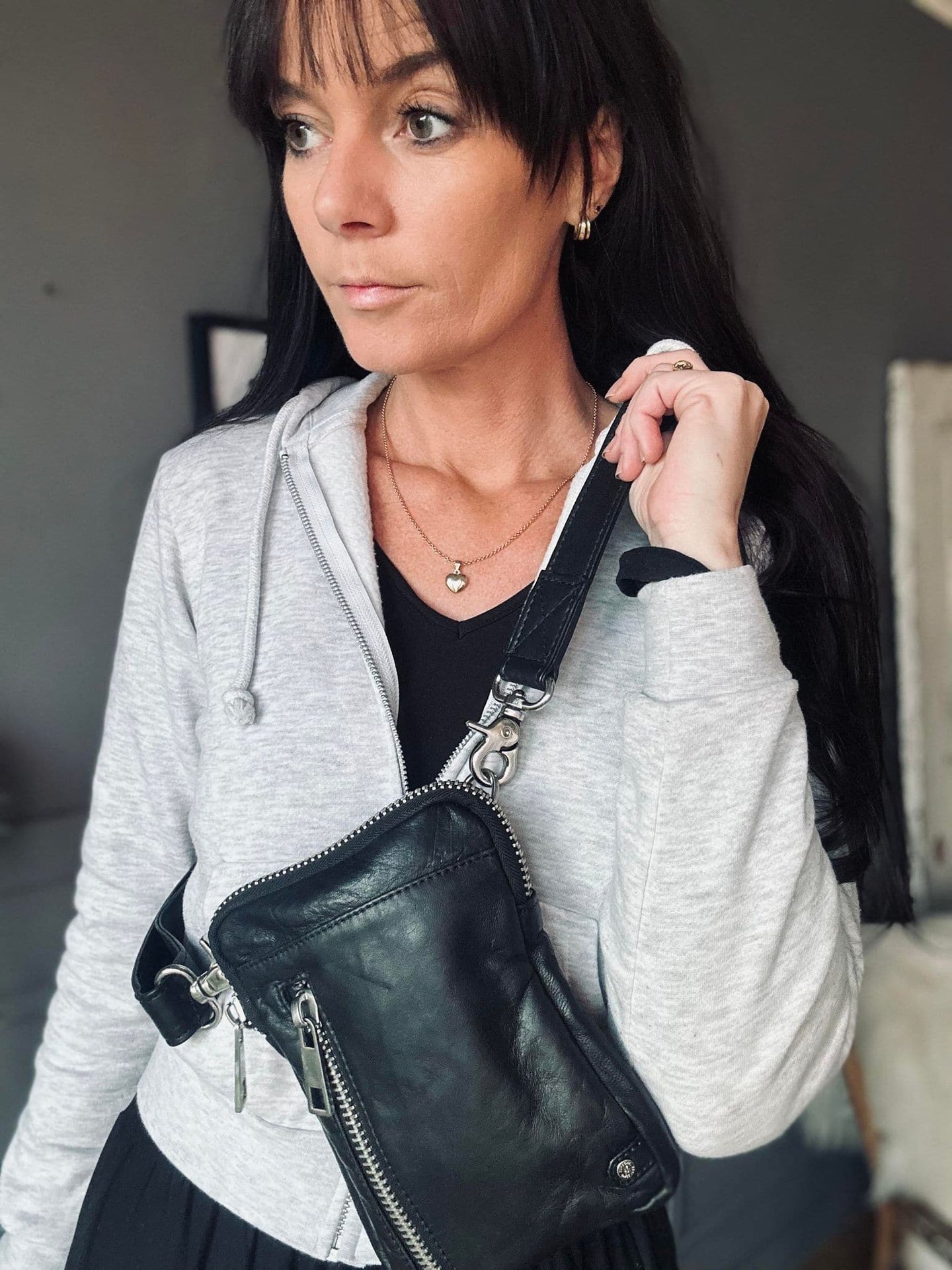 Mobiltaske - ALINA - Black / Silver - VIAMAJA.DK