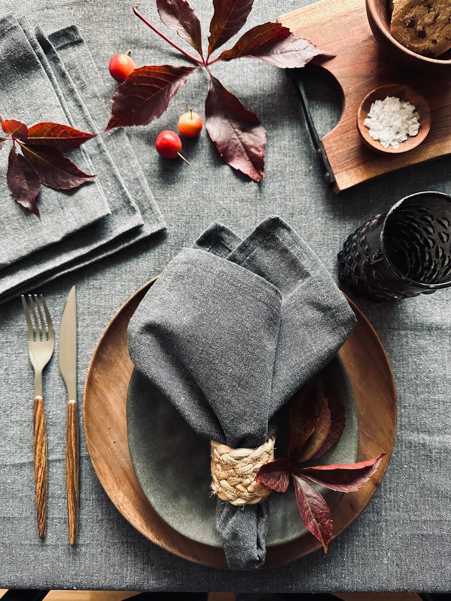 Mundservietter – Grå 4 stk - VIAMAJA.DK