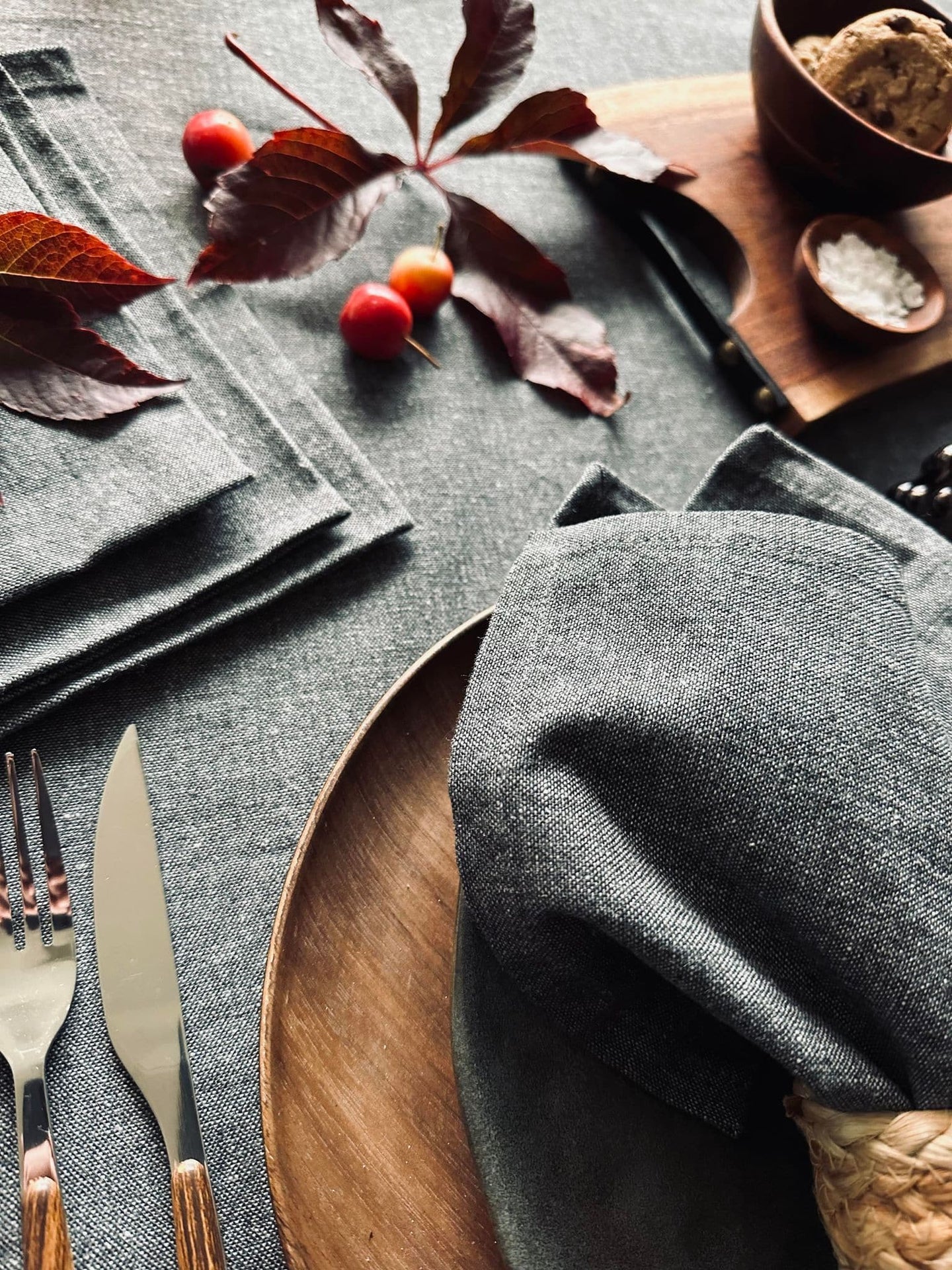 Mundservietter – Grå 4 stk - VIAMAJA.DK